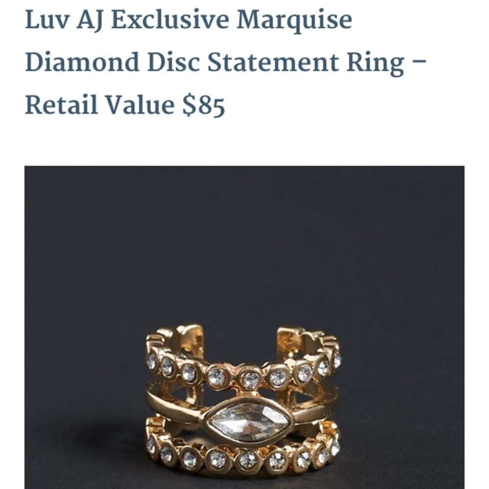 Luv AJ Stacked Gold and Crystal Statement Ring M